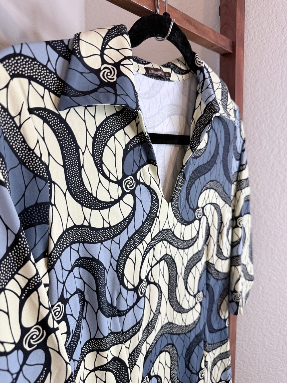 J.McLaughlin XS Catalina Cloth Abstract Pinwheel Print Collared Dress - Picture 3 of 9